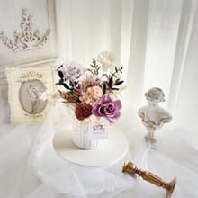 SEE 看見花藝設計 | 永生花 | 玫瑰 |   紫色幻境玫瑰擴香牛奶瓶