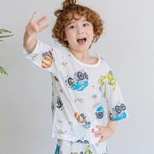 噗噗的卡車司機-輕透空氣衣七分袖韓國童裝-K23307