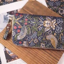 【開運錢包】西陣織金襴。William Morris 草莓小偷。布長夾
