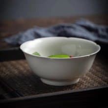 葵口飯碗 米白釉餐具 中式宋風 景德鎮白瓷