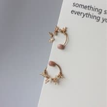 【禮物】Aurora 光芒系-粉紅澳寶光芒減壓耳夾耳針耳環