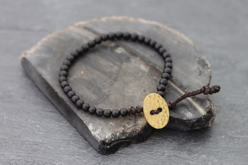 黑色瑪瑙手工基本男士男士中性