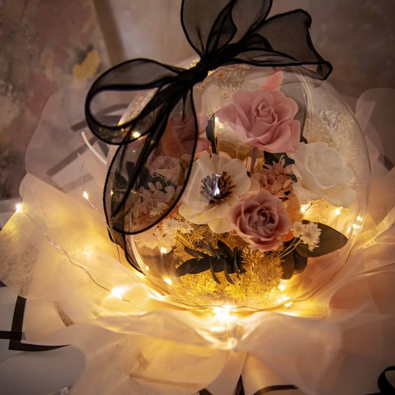 【夢幻芭蕾】乾燥花 告白 求婚 Led燈 永生花花束  / 女友禮物