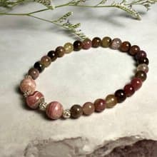 快速出貨 天然彩色碧璽x紅紋石x925銀飾手鍊/碧璽手鍊/紅紋石手鍊