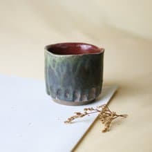 刻痕高方杯 灰釉彩 新彩燒 柴燒陶藝 手作作品 | 張運美 作品