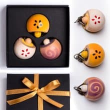 100%台灣原創【中秋禮盒】muCake【原木月餅鑰匙圈】三合一小禮盒