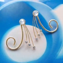 Vintage Jewelry 西洋古董飾品 都會感 流線 針式耳環