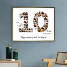 Number Photo collage Editable Canva Template, Anninersary Gift, Brthday Gift