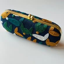 狐狸刺繡眼鏡盒/筆盒/首飾盒