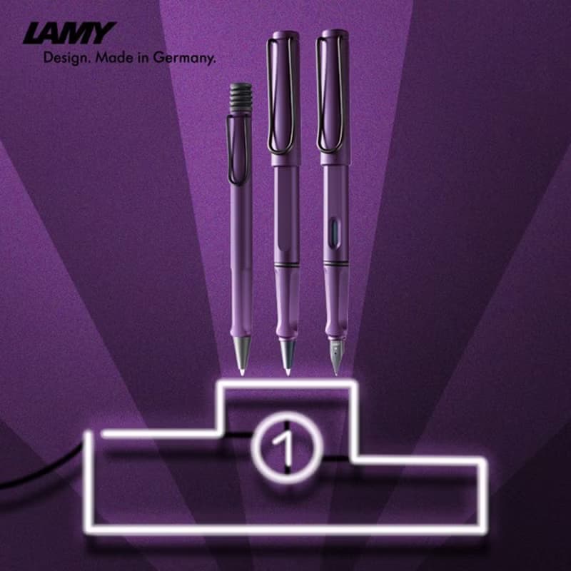 【雷雕免費刻字】LAMY 鋼珠筆皮革筆盒 湛藍 / SAFARI - 紫丁香