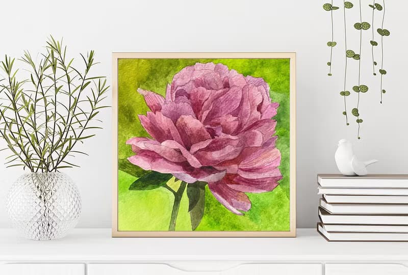 Thriving-Hand-painted hanging painting Peony Chinese painting Home decoration