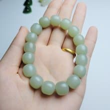 【老型珠手串】天然和田玉且末藍手鏈   玉石  男  送禮物