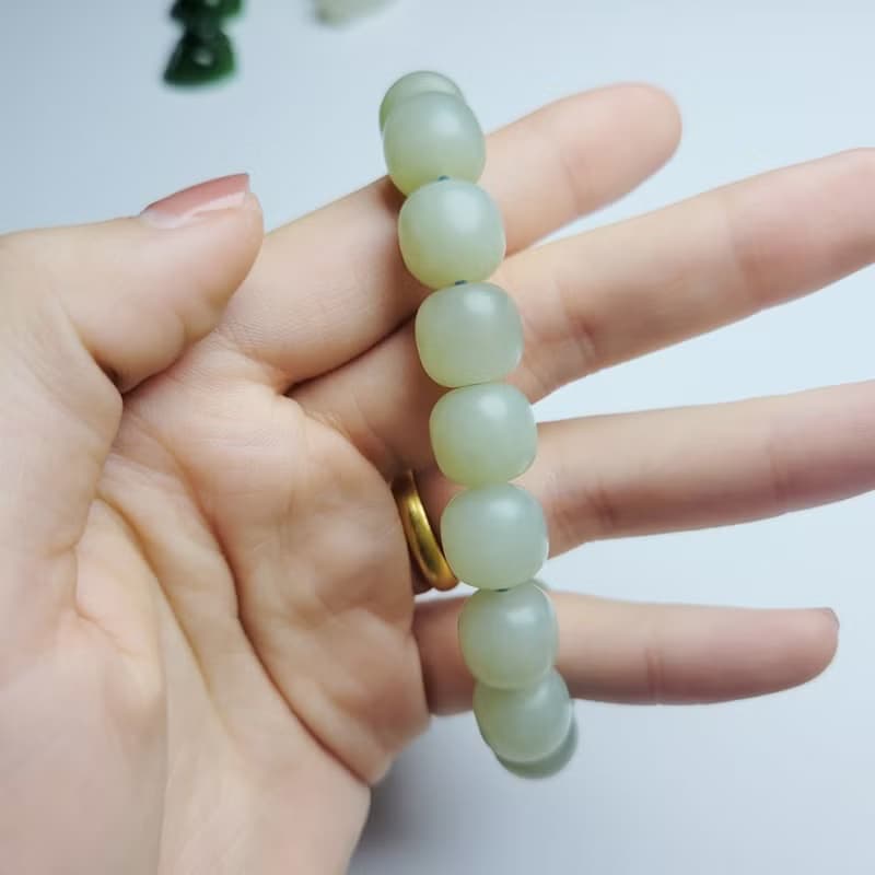 【老型珠手串】天然和田玉且末藍手鏈   玉石  男  送禮物