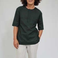 Men Cotton Top, Short sleeve shirt, Summer Shirt, Jame, Green, Dark Green