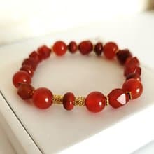Jewelry bracelet with semi-precious stone agate, jasper, carnelian Amulet