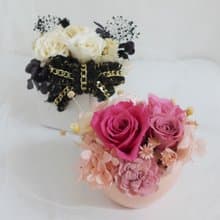 婚禮系列 粉桃囍1 永生小盆花  婚禮生日情人開幕調職升遷退休禮