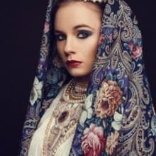 Pavlovo Posad Russian Shawl 100% Wool Scarf 125x125 cm Wrap Silk Fringe 1437-14