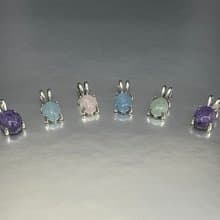 兔兔造型天然石銀墜 //多款天然石//純墜不含鍊