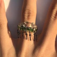 MOSS BUBBLE CHAIN RING