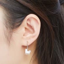 柴犬 - 狗狗背影系列-耳勾式(可改夾式) 抗敏醫療鋼