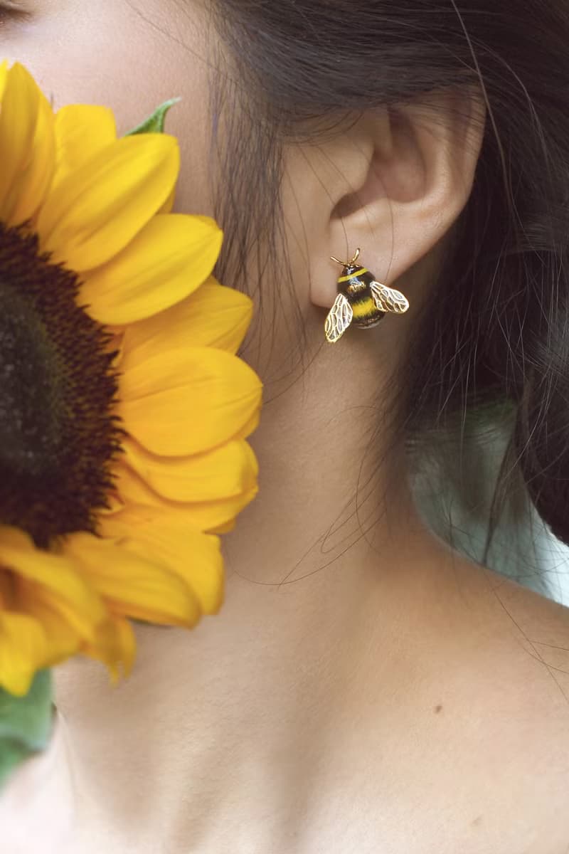 BumbleBee Earrings, Enamel Jewelry, Perfect gift, Spring.