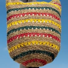 天然棉麻鉤織輕便包/斜背包/側背包/肩背包/購物袋/提袋-牙買加風