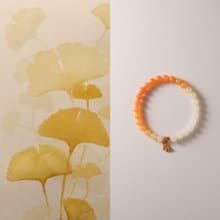 原創緬甸黃玉銀杏葉手鏈漸變文玩手工手串