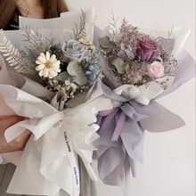 Flora Flower乾燥花束-莫蘭灰色系