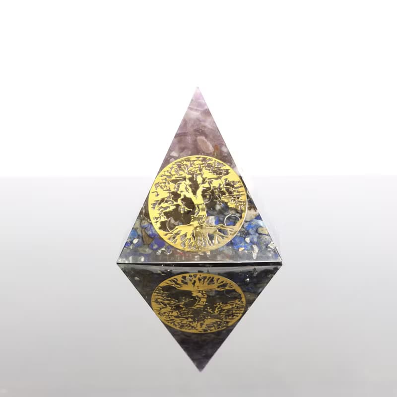 【母親節禮物】透明感生命之樹紫水晶智慧奧剛金字塔Orgonite水晶
