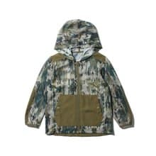 Kids 印花昆蟲盾 網眼連帽外套 橄欖綠