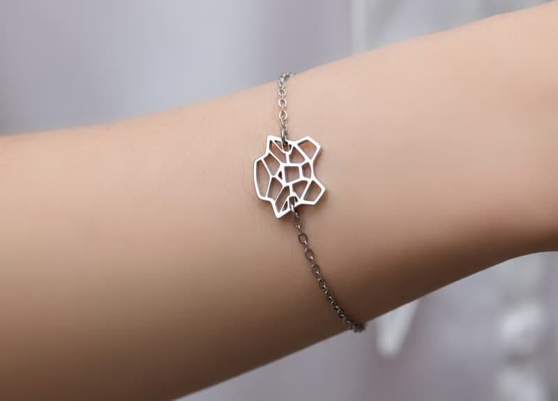 幾何手鍊系列-老虎-抗敏醫療鋼