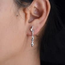 925銀晶柱造型耳飾原創手工純銀孤品耳墜