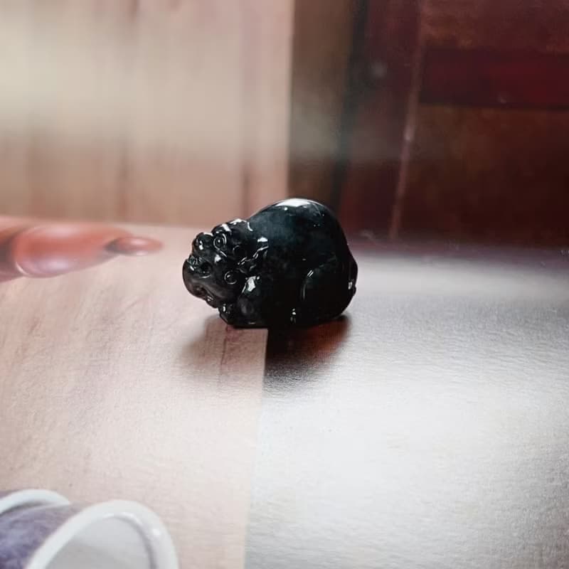 【招財神獸】烏雞翡翠戰神貔貅 | 天然緬甸玉翡翠A貨 | 送禮