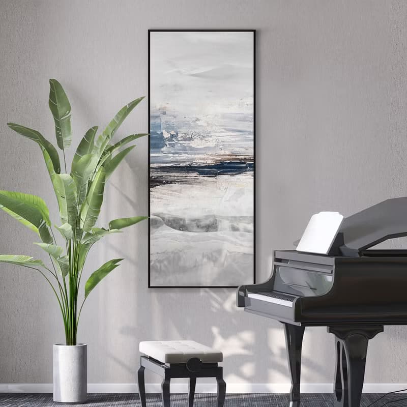 湖泊波光 - 輕奢大氣抽象山水掛畫/客廳沙發裝飾掛畫/暖居禮