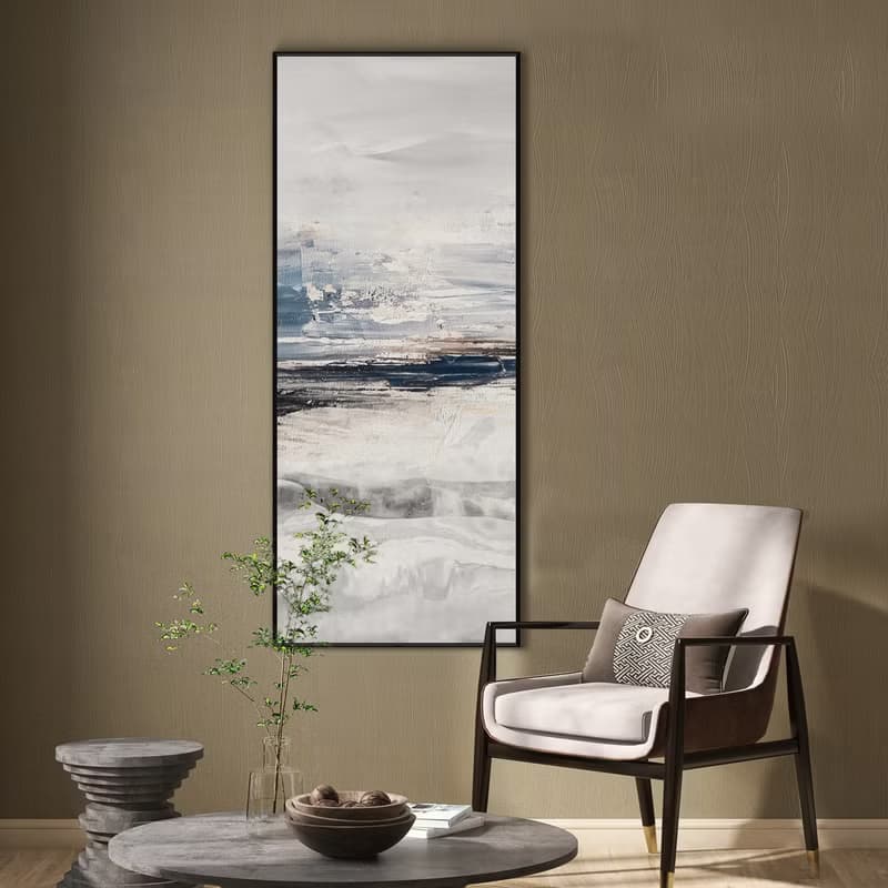 湖泊波光 - 輕奢大氣抽象山水掛畫/客廳沙發裝飾掛畫/暖居禮