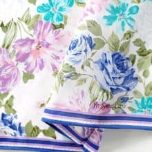 Yves Saint Laurent Vintage Handkerchief Blue Floral 19 x 18.5 inches