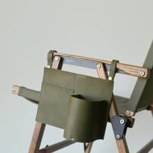 【山野中的管家】露營椅皮革收納袋 牛皮置杯架可放手機啤酒水壺
