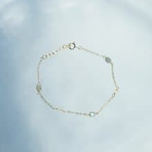 小雪球 拉長石手鍊 黃水晶 14K 包金 注金 水洗不退色