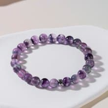 千層紫螢石天然能量水晶手串7-8mm D16902