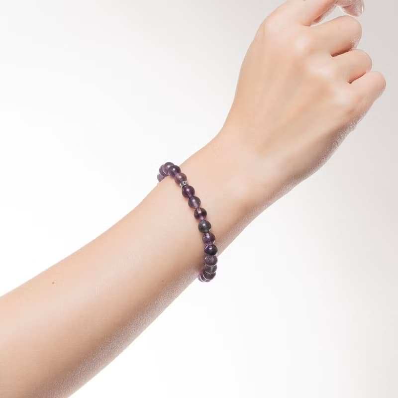 千層紫螢石天然能量水晶手串7-8mm D16902