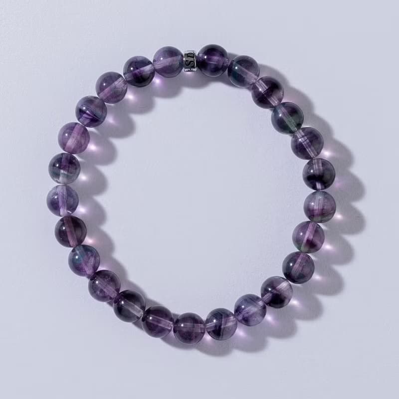 千層紫螢石天然能量水晶手串7-8mm D16902