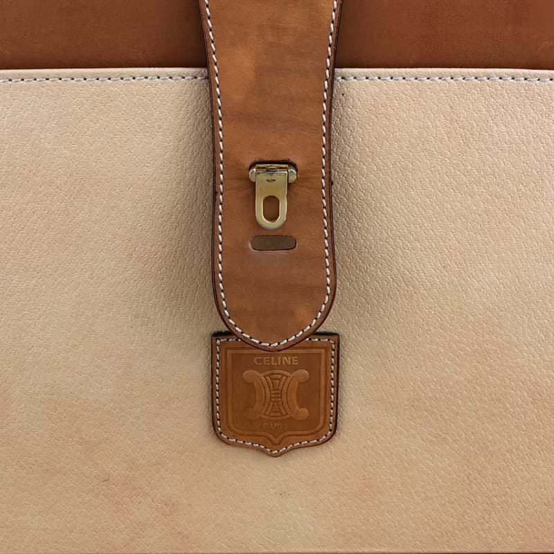 【 日本直送　名牌中古包 】CELINE セリーヌ マカダム トランク ベージュ PVC レザー アタッシュケース vintage ヴィンテージ mp7ck6