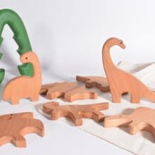 Wooden Dinosaur Set, Wooden Figures, Children's Birthday Gift