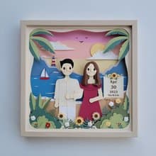 Special custom papercut frame : wedding day theme.