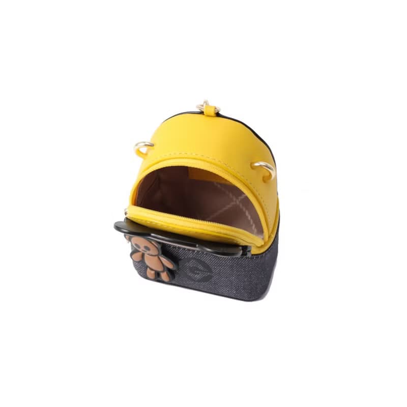 【滿額贈】Minions Bob &Tim 牛仔布配牛皮迷你斜揹袋 免運 送禮