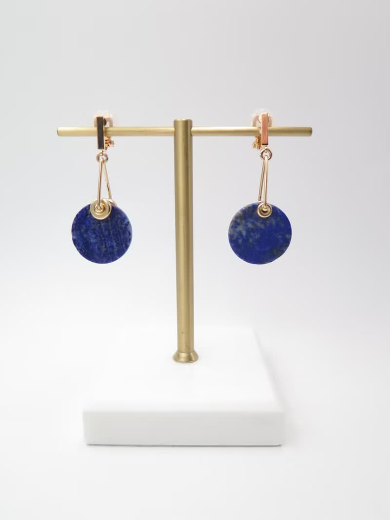 COLE COOL簡約青金石日式幾何耳環 獨一無二的禮物