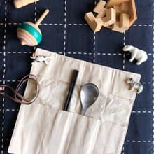 Weimom s微茫布創 - 粗胚布屋形布捲 - 筆袋、筷套、環保餐具袋