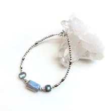 Ops Labradorite bracelet -藍光拉長石/純銀/限定/獨特/高聚財