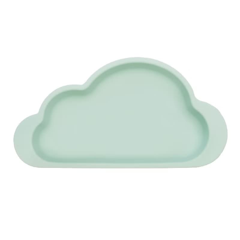 韓國【Mother's Corn】雲朵單格矽膠餐盤(湖水綠)