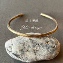 手感-鍛敲圓環-黃銅手環-3mm細款手環